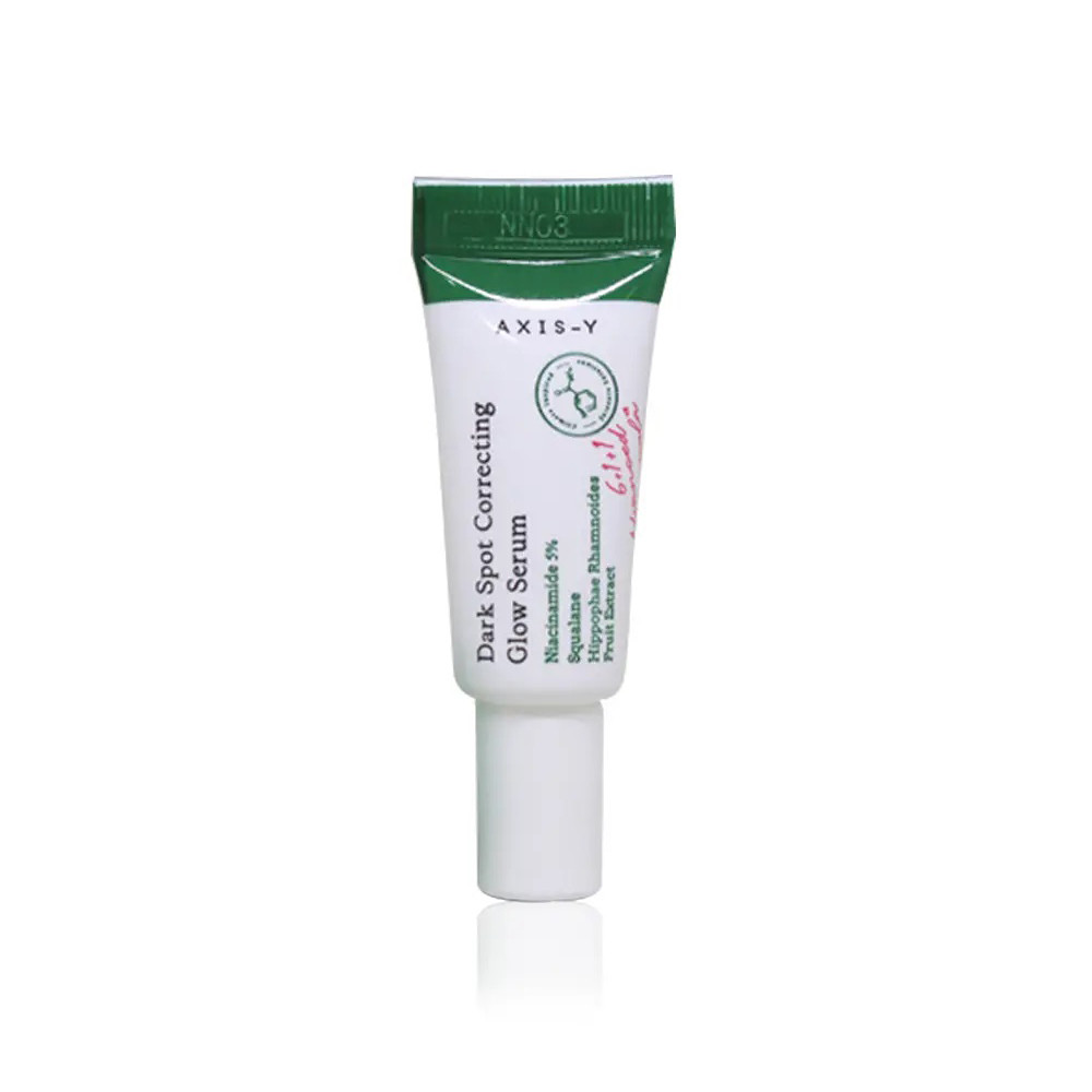 Axis-Y Dark Spot Correcting Glow Serum 5ml mini travel-size brightening serum for dark spots and uneven skin tone