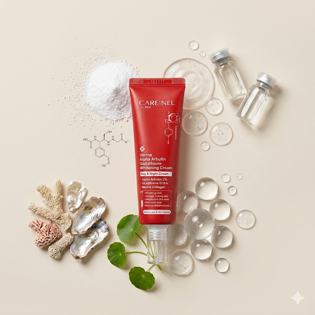 CARE:NEL Derma Alpha Arbutin Glutathione Whitening Cream 45ml jar